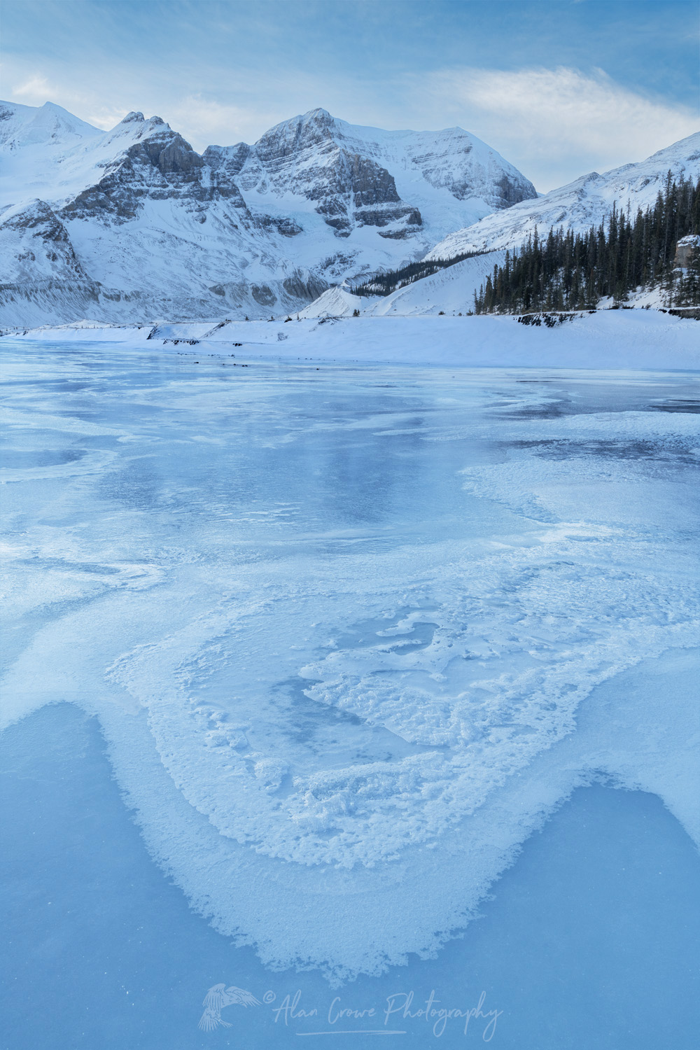 Mount Andromeda and Athabasca River in winter Jasper National Park Alberta Canada #82287