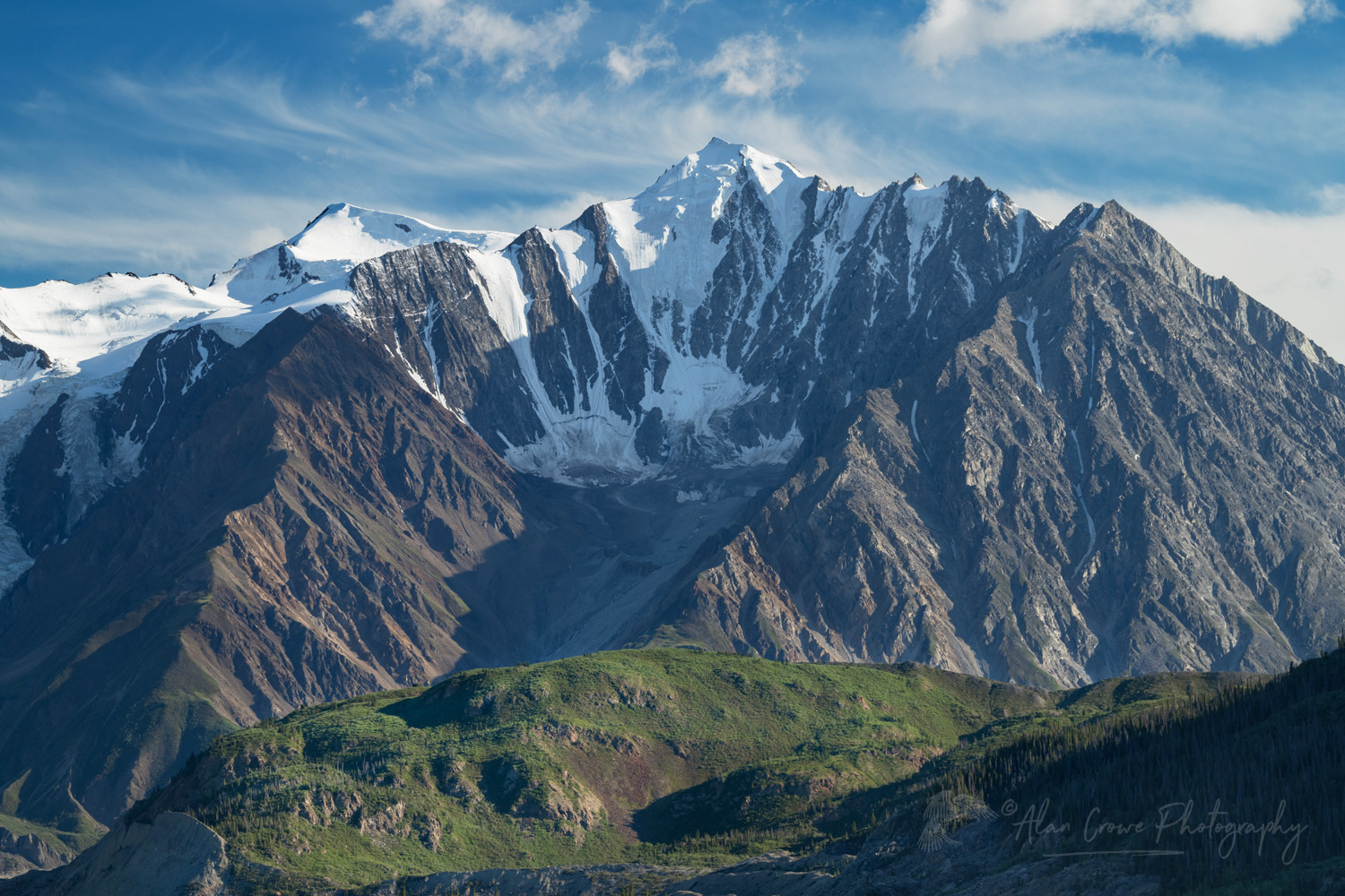 Mount Maxwell seen from Canada Creek along the Ä’äy Chù (Slim's River) West trail.Kluane National Park, Yukon #86709