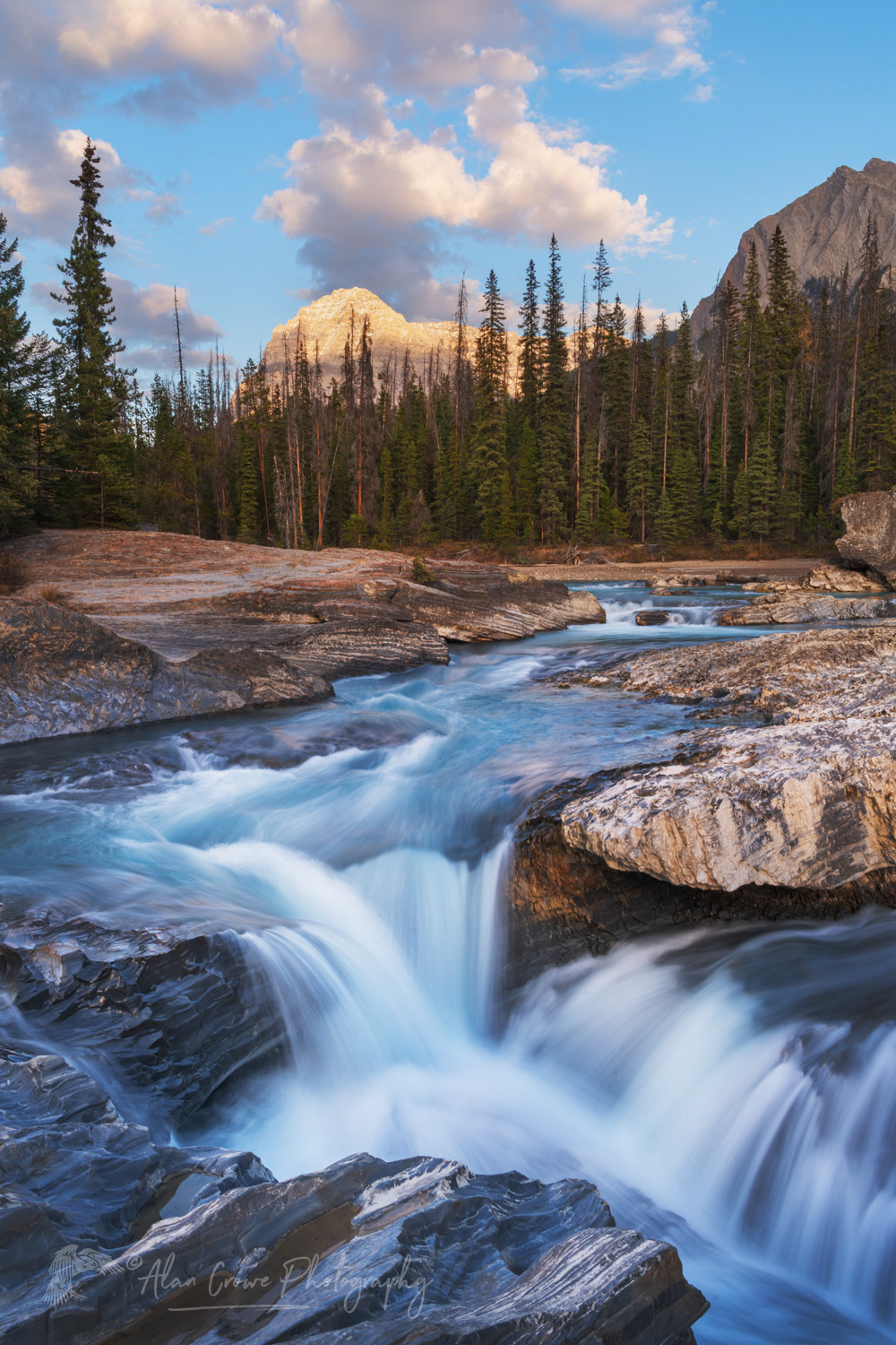 Natural Bridge Waterfall on the Kicking Horse River. Yoho National Park in the Canadian Rockies. British Columbia Canada #81715