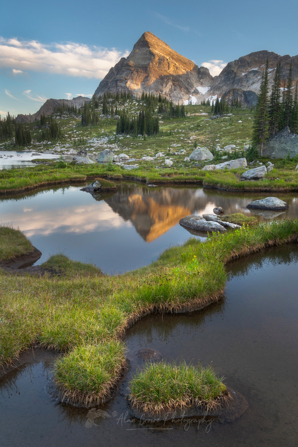 Gwillim Lakes, with Gregorio Peak in the distance. Valhalla Provincial Park, West Kootenays British Columbia, Canada #80819or