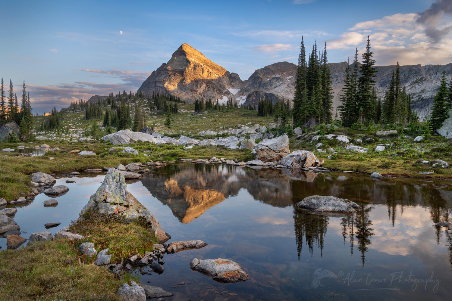 Gwillim Lakes, with Gregorio Peak in the distance. Valhalla Provincial Park, West Kootenays, British Columbia, Canada #80912